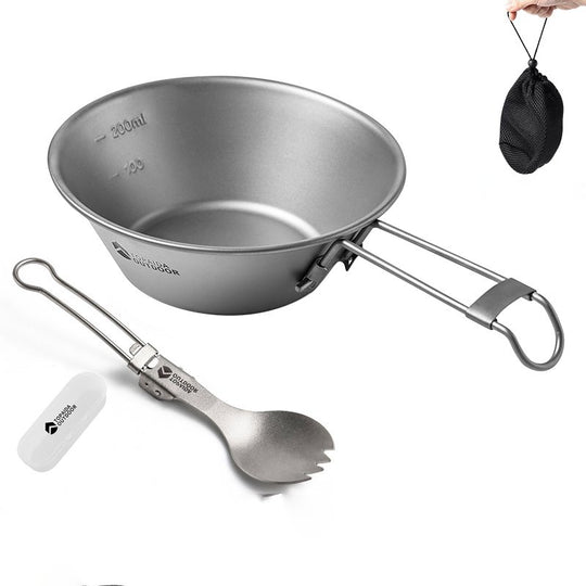 Featherlight Feast: Ultralight Titanium Folding Utensil Set for Travel