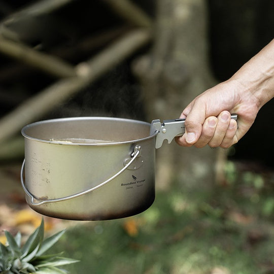Pure Titanium Camping Tongs:Heat-resistant Pot Clip & Bottle Opener Wrench