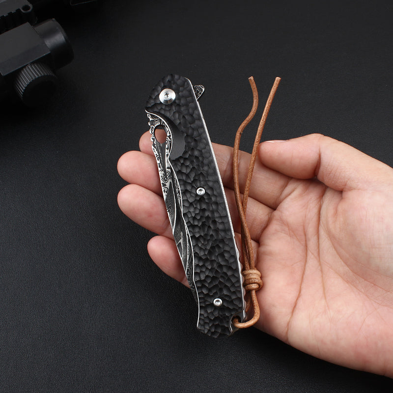 Black Stallion: VG10 Damascus Steel Folding Artisan EDC Knife