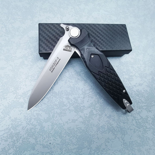 Black Talon Dagger – Tactical Folding EDC Blade with Textured Grip & Satin Finish