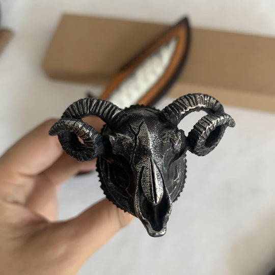 Black Goat:Hand-Forged Sanmai  Damascus Tactical Fixed Blade Knife