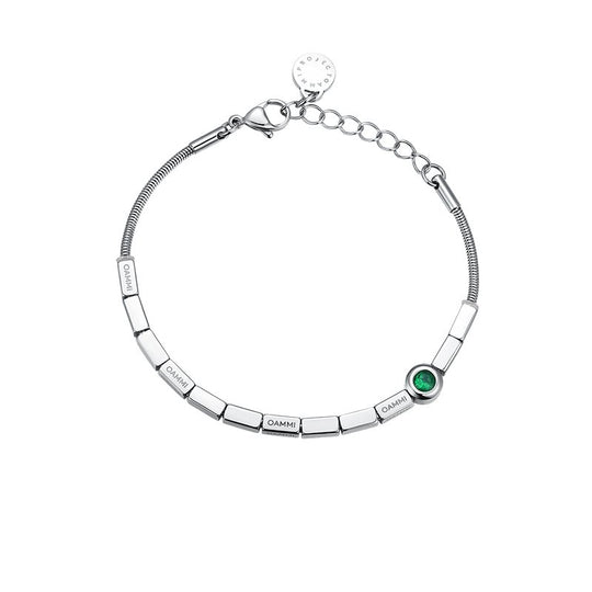 Cosmic Prism: Unisex Geometric Steel Cube Link Bracelet