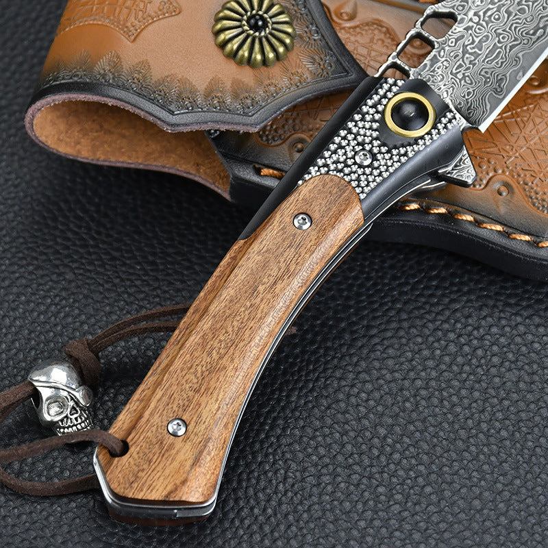 Silver Drake-Survival Blade  Damascus Folding EDC Knife