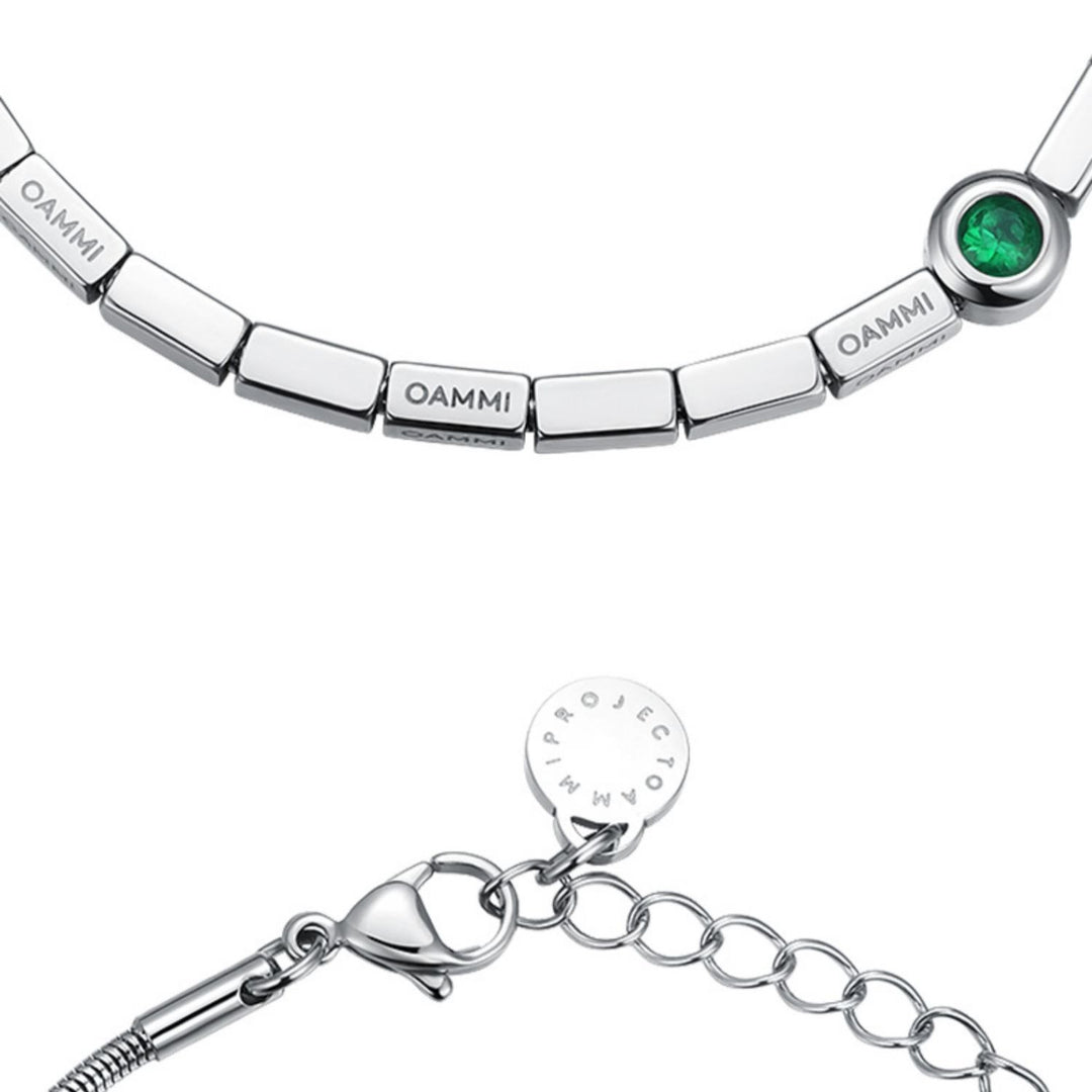 Cosmic Prism: Unisex Geometric Steel Cube Link Bracelet
