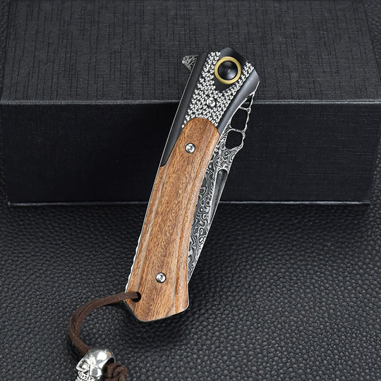 Silver Drake-Survival Blade  Damascus Folding EDC Knife