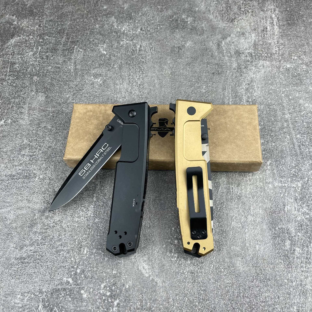 Extrema Ratio Tactical Folding Knife for EDC – CNC Aluminum Handle, Durable Coated Blade