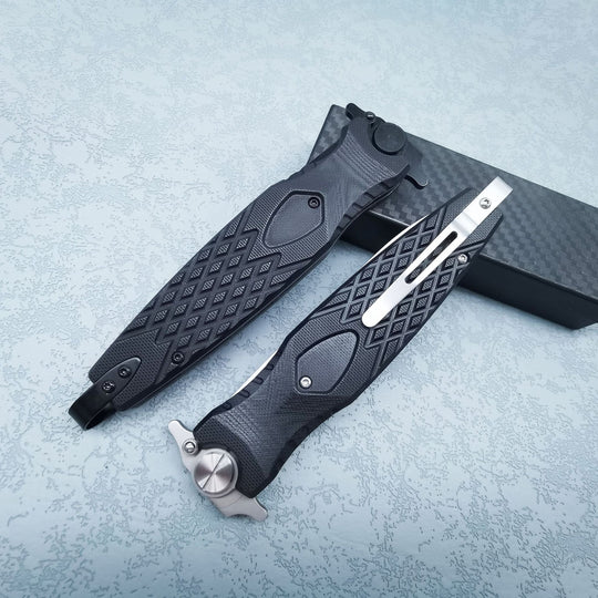Black Talon Dagger – Tactical Folding EDC Blade with Textured Grip & Satin Finish