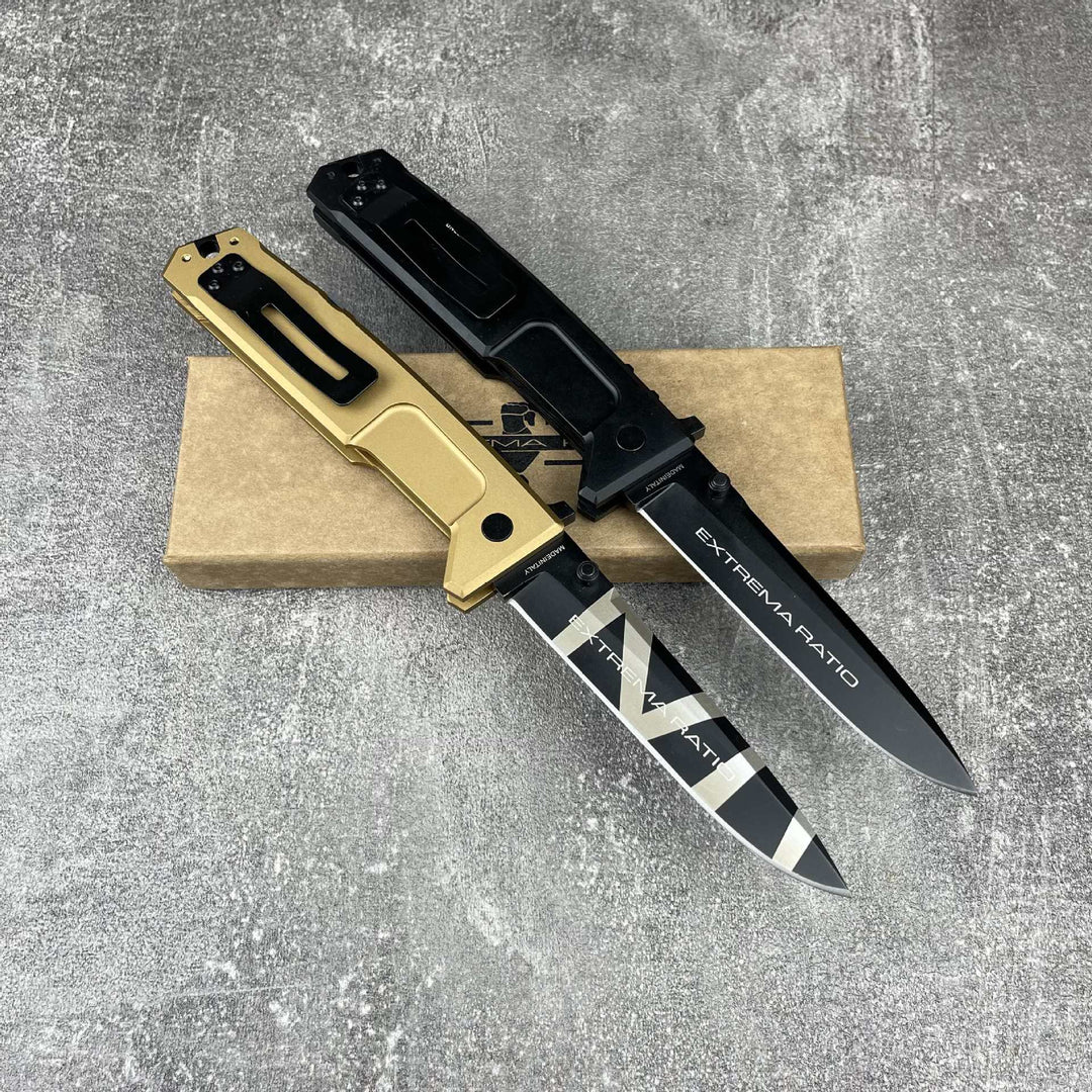 Extrema Ratio Tactical Folding Knife for EDC – CNC Aluminum Handle, Durable Coated Blade