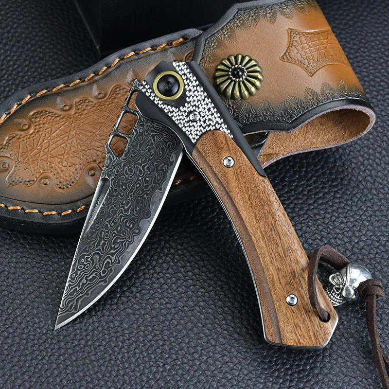 Silver Drake-Survival Blade  Damascus Folding EDC Knife