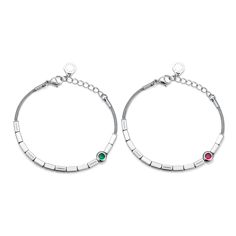 Cosmic Prism: Unisex Geometric Steel Cube Link Bracelet