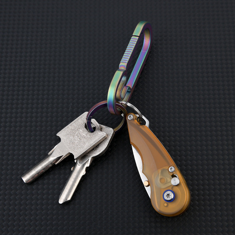 Sharp Keychain Amber Gem Sharp: PEI Handle Drop Point Mini EDC Keychain Folding Knife ...