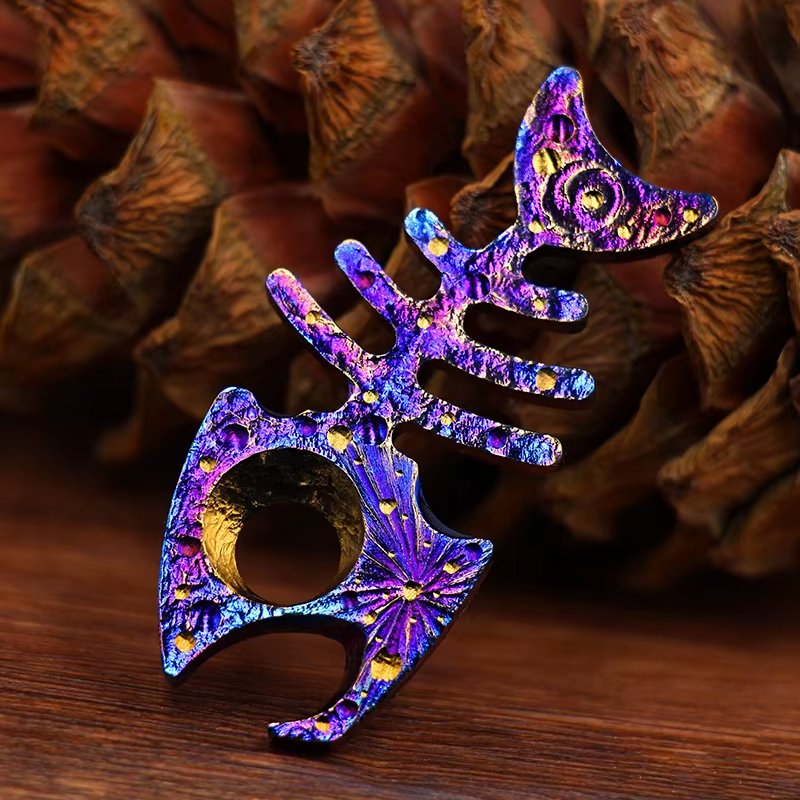 Fish Bone:Titanium Bottle Opener Keychain Pendant EDC Multi-tool