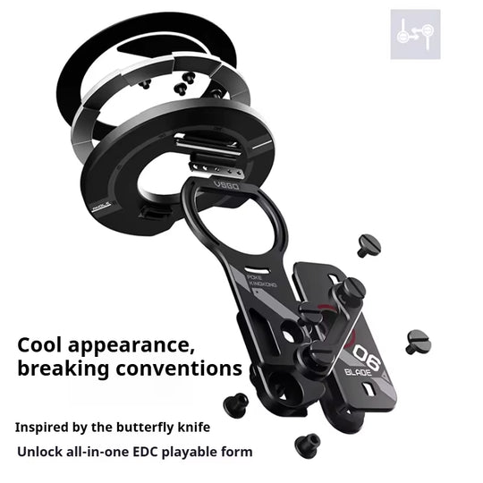 Octopus:Retractable Wing Ultra-thin EDC Magnetic Multi-tool Phone Holder