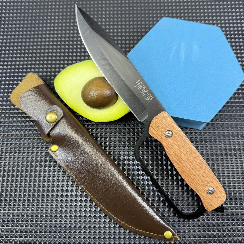The Stinger-Wooden Carabiner Handle Full Tang EDC Utility Knife