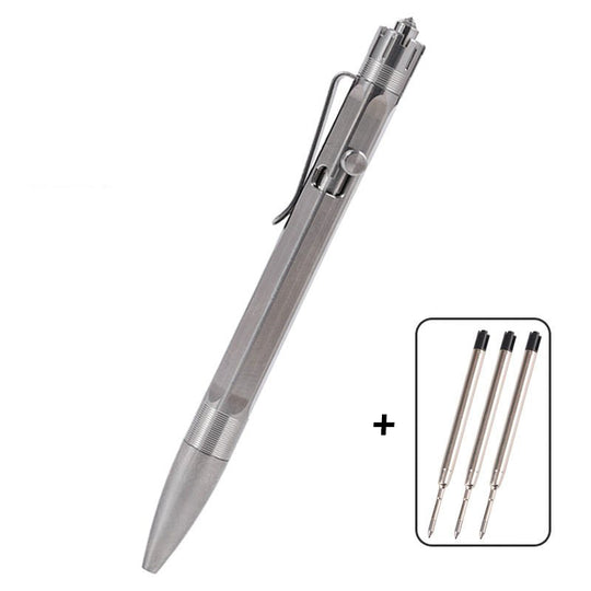 The Meteor:Titanium Bolt Action EDC Tungsten Steel Tactical Pen