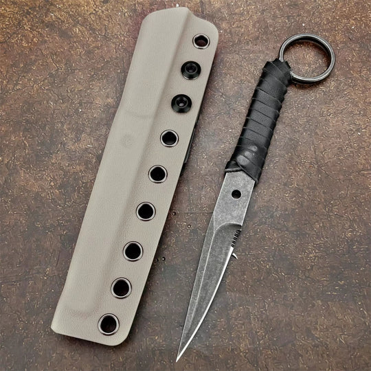 The Nexar:Leather-Wrapped EDC Fixed Blade Tactical Knife
