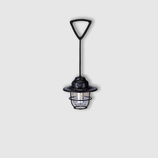 PineGlow - Vintage Rechargeable Lantern With 80H Battery For Camping Ambiance.