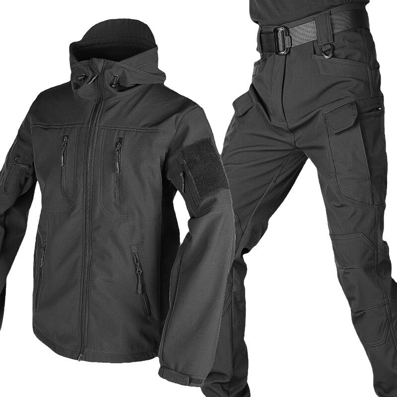 Delta Shell - Softshell Jacket & Pants Set for Men Waterproof, Windproof, Fleece-Lined Winter Outdoor Tactical Suit