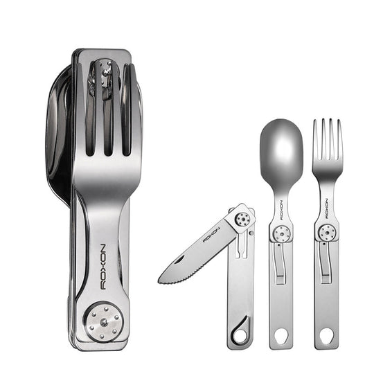 TrailCut – Durable flatware kit with knife, fork, and spoon, perfect for outdoor meals