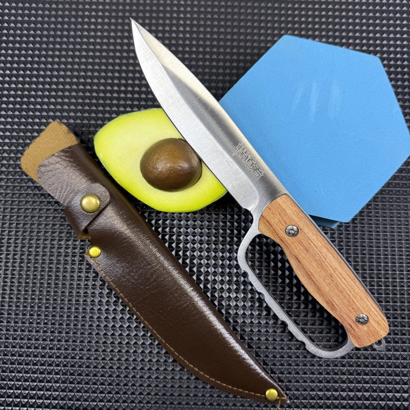 The Stinger-Wooden Carabiner Handle Full Tang EDC Utility Knife