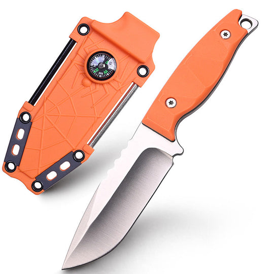 The Trailblazer: Multi-Functional Survival Knife with Compass & Fire Starter