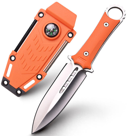 The Ashthalen:Fire Starter & Sharpener with Compass Fixed Blade Knife