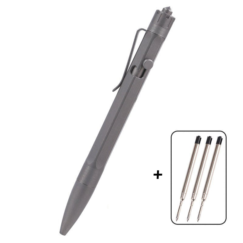 The Meteor:Titanium Bolt Action EDC Tungsten Steel Tactical Pen