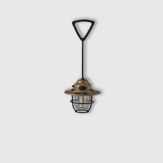 PineGlow - Vintage Rechargeable Lantern With 80H Battery For Camping Ambiance.