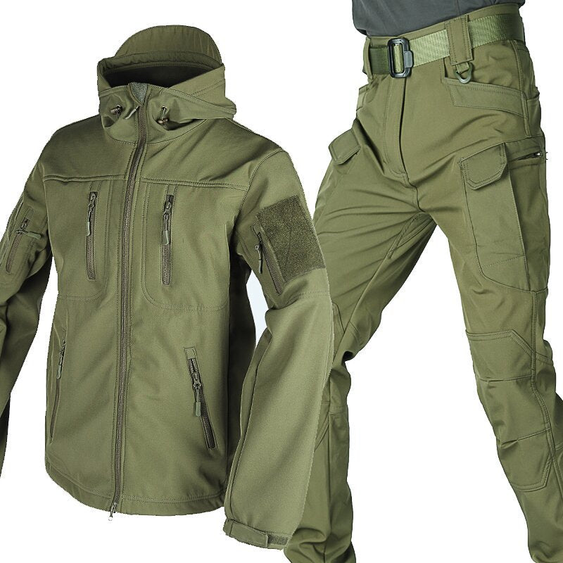 Delta Shell - Softshell Jacket & Pants Set for Men Waterproof, Windproof, Fleece-Lined Winter Outdoor Tactical Suit