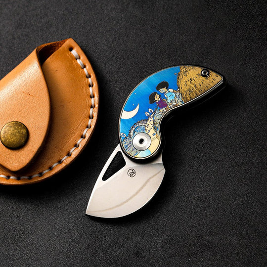 Cradle:Mini Titanium & CPM-3V Steel Quick-Open Original Pocket EDC Knife