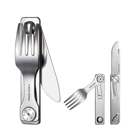 TrailCut – Durable flatware kit with knife, fork, and spoon, perfect for outdoor meals