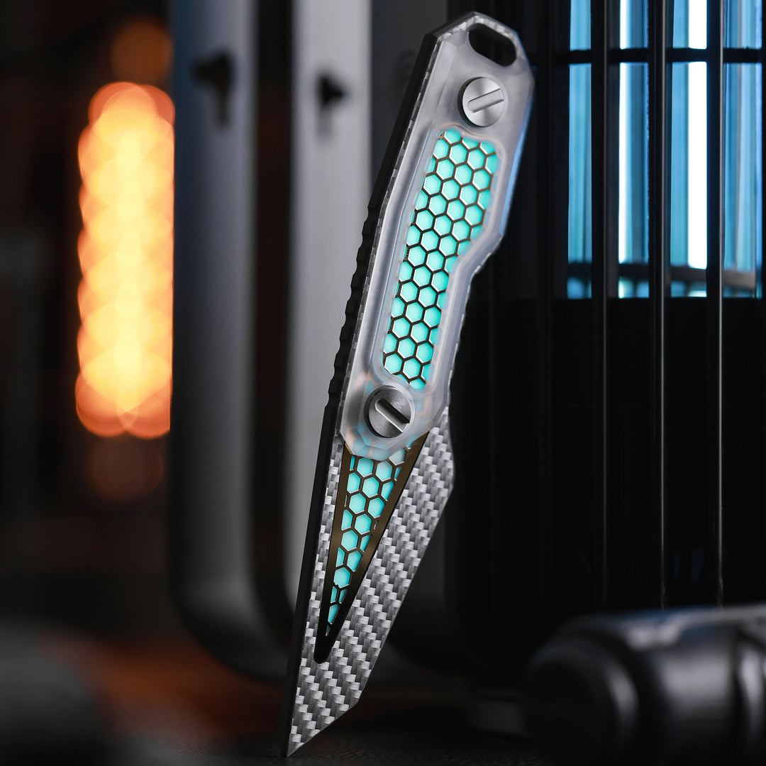 The Skeleton:Titanium EDC Glow Carbon Fiber Pocket Tool