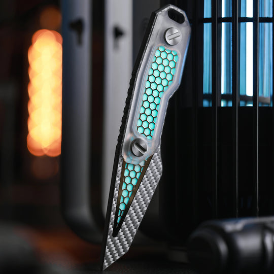 The Skeleton:Titanium EDC Glow Carbon Fiber Pocket Tool