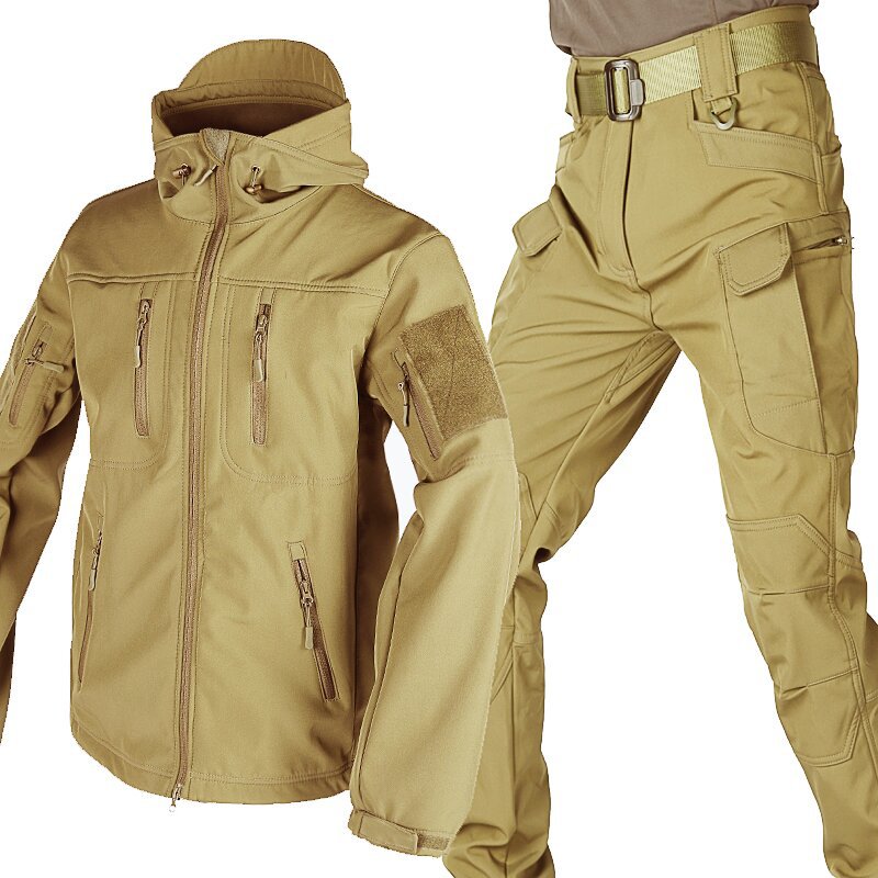 Delta Shell - Softshell Jacket & Pants Set for Men Waterproof, Windproof, Fleece-Lined Winter Outdoor Tactical Suit