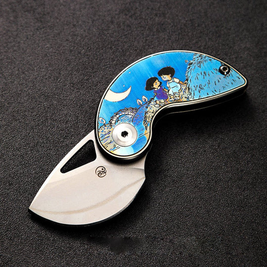 Cradle:Mini Titanium & CPM-3V Steel Quick-Open Original Pocket EDC Knife