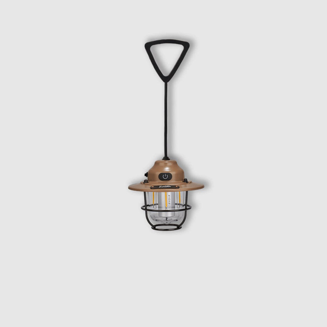PineGlow - Vintage Rechargeable Lantern With 80H Battery For Camping Ambiance.