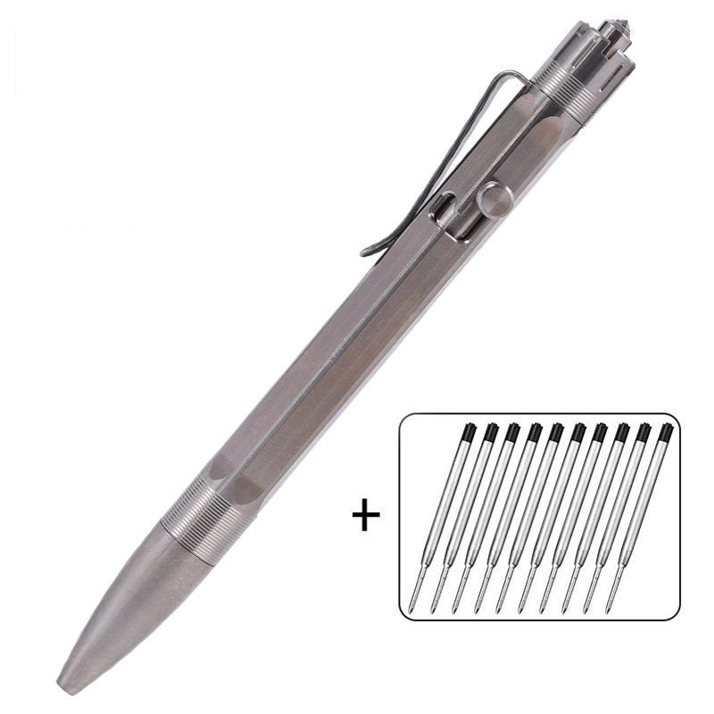 The Meteor:Titanium Bolt Action EDC Tungsten Steel Tactical Pen