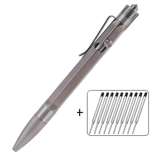 The Meteor:Titanium Bolt Action EDC Tungsten Steel Tactical Pen