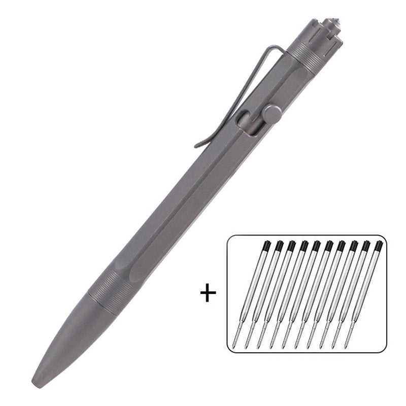 The Meteor:Titanium Bolt Action EDC Tungsten Steel Tactical Pen