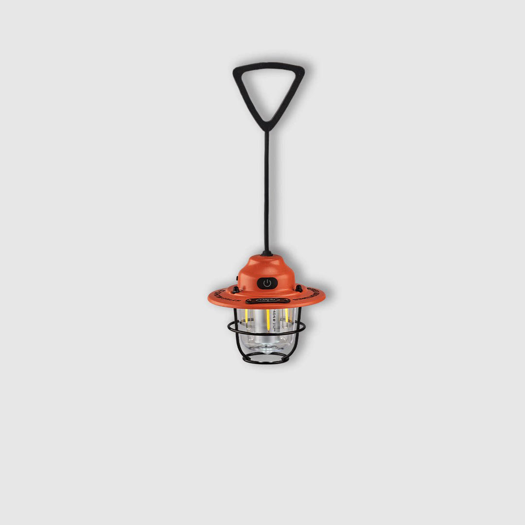 PineGlow - Vintage Rechargeable Lantern With 80H Battery For Camping Ambiance.