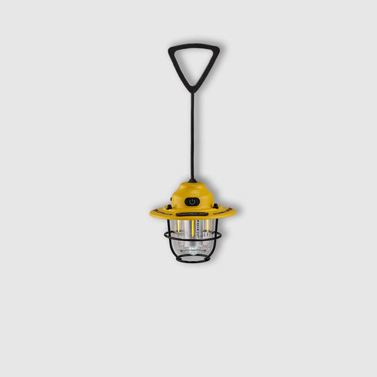 PineGlow - Vintage Rechargeable Lantern With 80H Battery For Camping Ambiance.