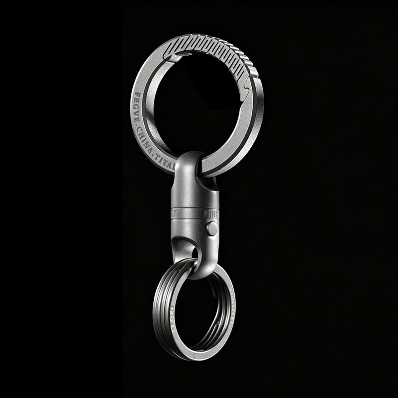 Star-to-Orbit Attraction:Titanium Spin & Pull Keychain Clip Rotatable Quick-Release Buckle