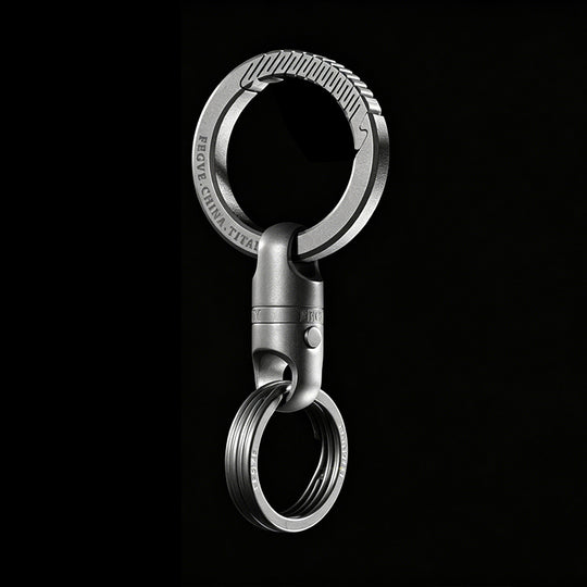 Star-to-Orbit Attraction:Titanium Spin & Pull Keychain Clip Rotatable Quick-Release Buckle