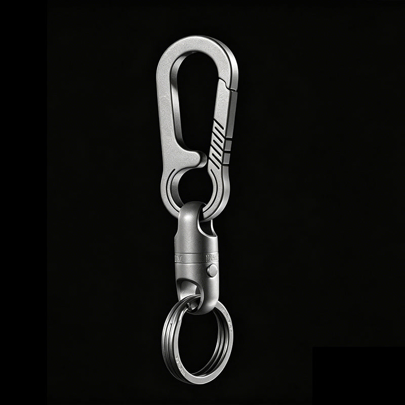 Star-to-Orbit Attraction:Titanium Spin & Pull Keychain Clip Rotatable Quick-Release Buckle