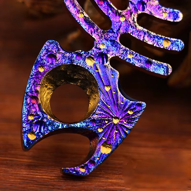 Fish Bone:Titanium Bottle Opener Keychain Pendant EDC Multi-tool