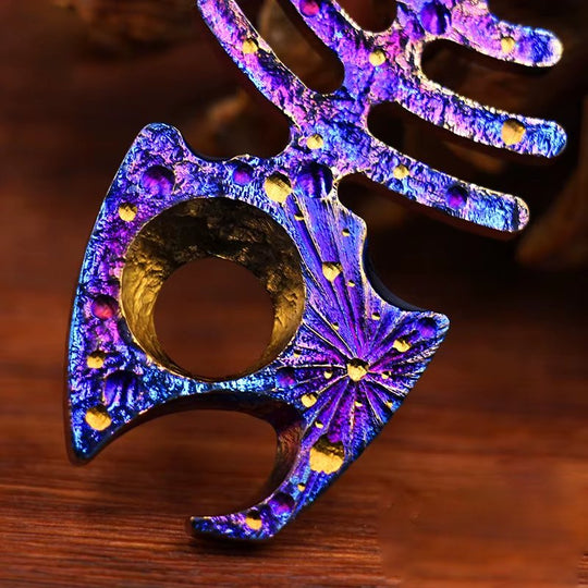 Fish Bone:Titanium Bottle Opener Keychain Pendant EDC Multi-tool