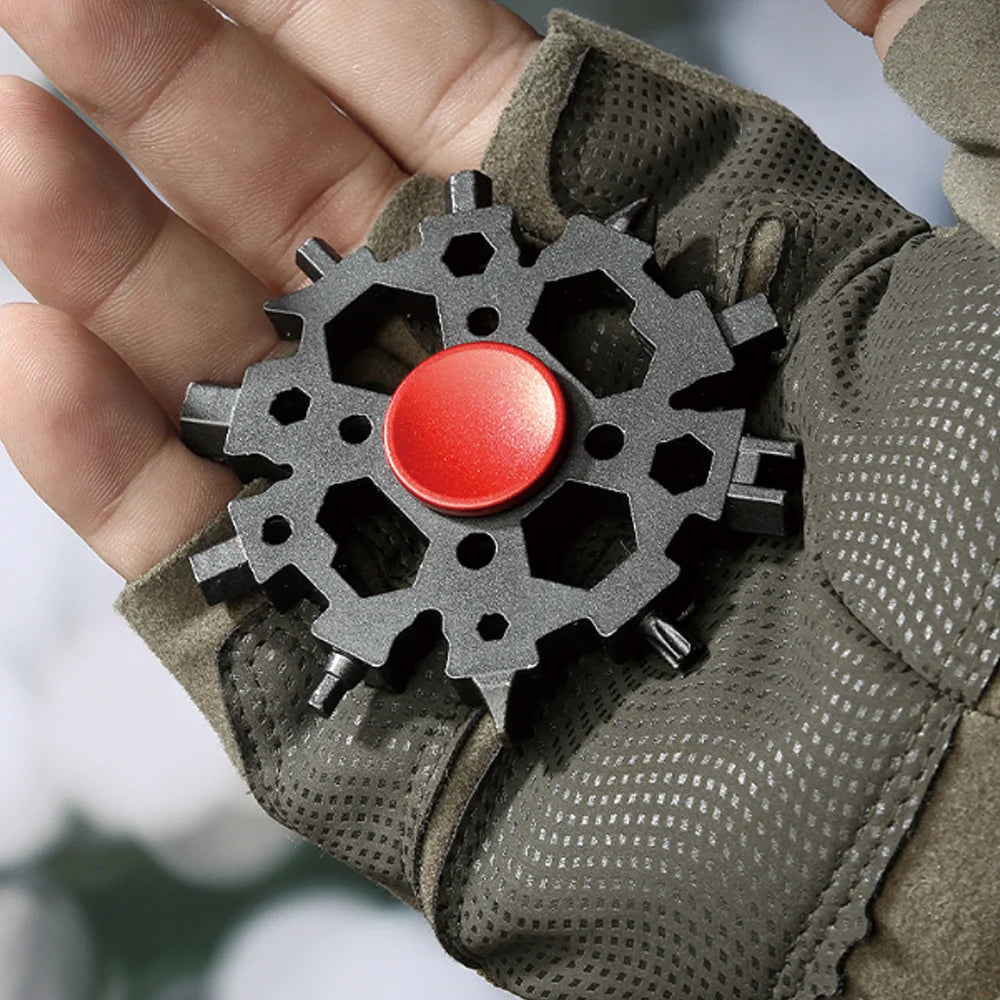 Snowflake Gyro:Stainless Steel Multi-Tool Fidget Spinner EDC Pocket Outdoor Gear
