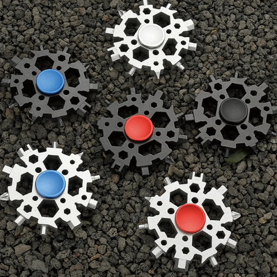 Snowflake Gyro:Stainless Steel Multi-Tool Fidget Spinner EDC Pocket Outdoor Gear