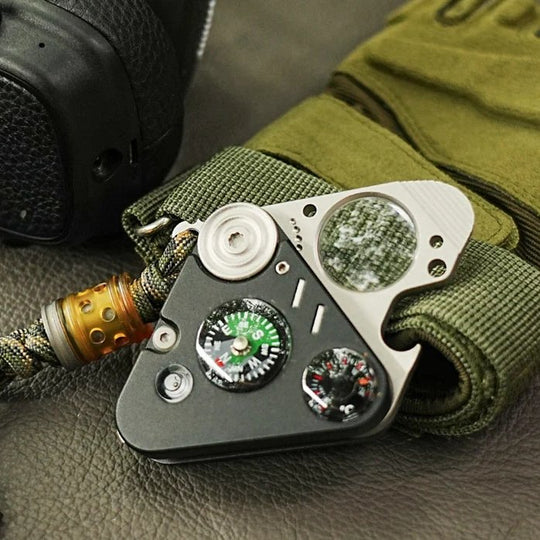 The Nexor:7-in-1 Outdoor EDC Tool & Compass Keychain