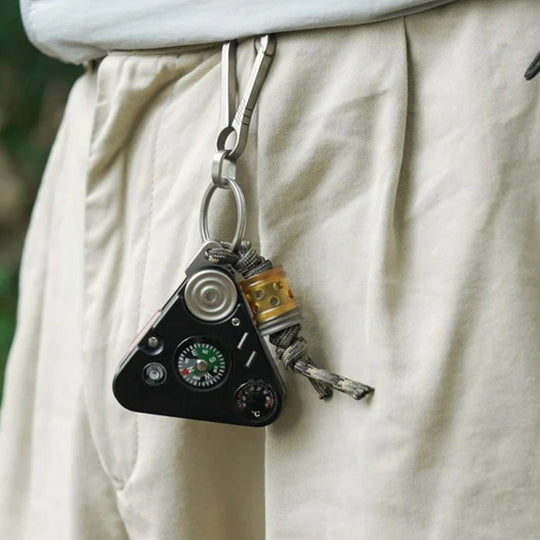 The Nexor:7-in-1 Outdoor EDC Tool & Compass Keychain